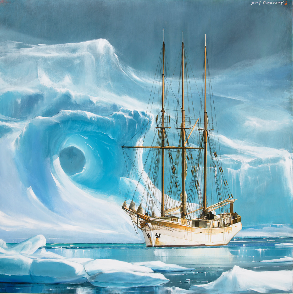 Dirk-Verdoorn-Blu Ghiaccio Travolgente -100X100 CM