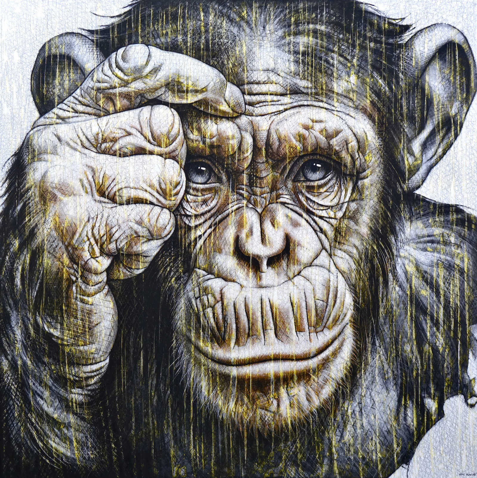 799 - Homo Novus VII (130x130cm huile 2025)